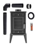 Piec wolnostojący koza K10 10 kW fi 130 zestaw