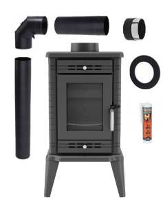 Piec wolnostojący koza K10 10 kW fi 130 zestaw