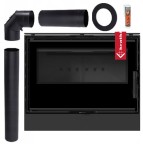 Piec wolnostojący koza Kari 70 8 kW czarny termotec zestaw