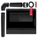 Piec wolnostojący koza Kari 70 8 kW czarny termotec zestaw 