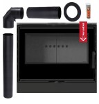 Piec wolnostojący koza Kari 80 12 kW czarny termotec zestaw