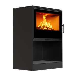 Piec wolnostojący koza Kari 80 12 kW  z wnęką na drewno