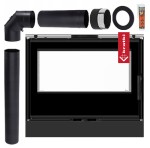 Piec wolnostojący koza Kari 80 Tunel 12 kW zestaw