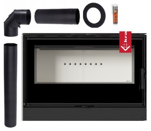 Piec wolnostojący koza Kari 95 14 kW zestaw