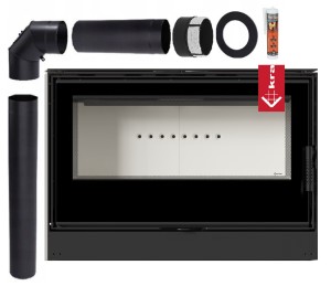 Piec wolnostojący koza Kari 95 14 kW zestaw