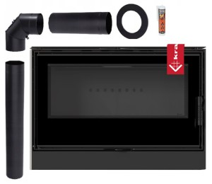 Piec wolnostojący koza Kari 95 14 kW czarny termotec zestaw