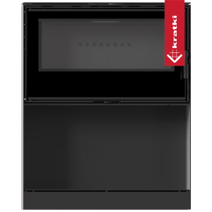 Piec wolnostojący koza Kari 95 14 kW z wnęką na drewno czarny termotec