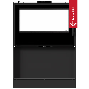 Piec wolnostojący koza Kari 80 Tunel 12 kW z wnęką na drewno