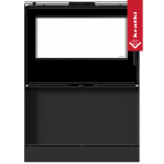 Piec wolnostojący koza Kari 80 Tunel 12 kW z wnęką na drewno czarny termotec