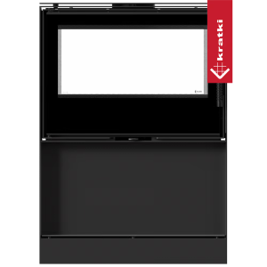 Piec wolnostojący koza Kari 80 Tunel 12 kW z wnęką na drewno czarny termotec